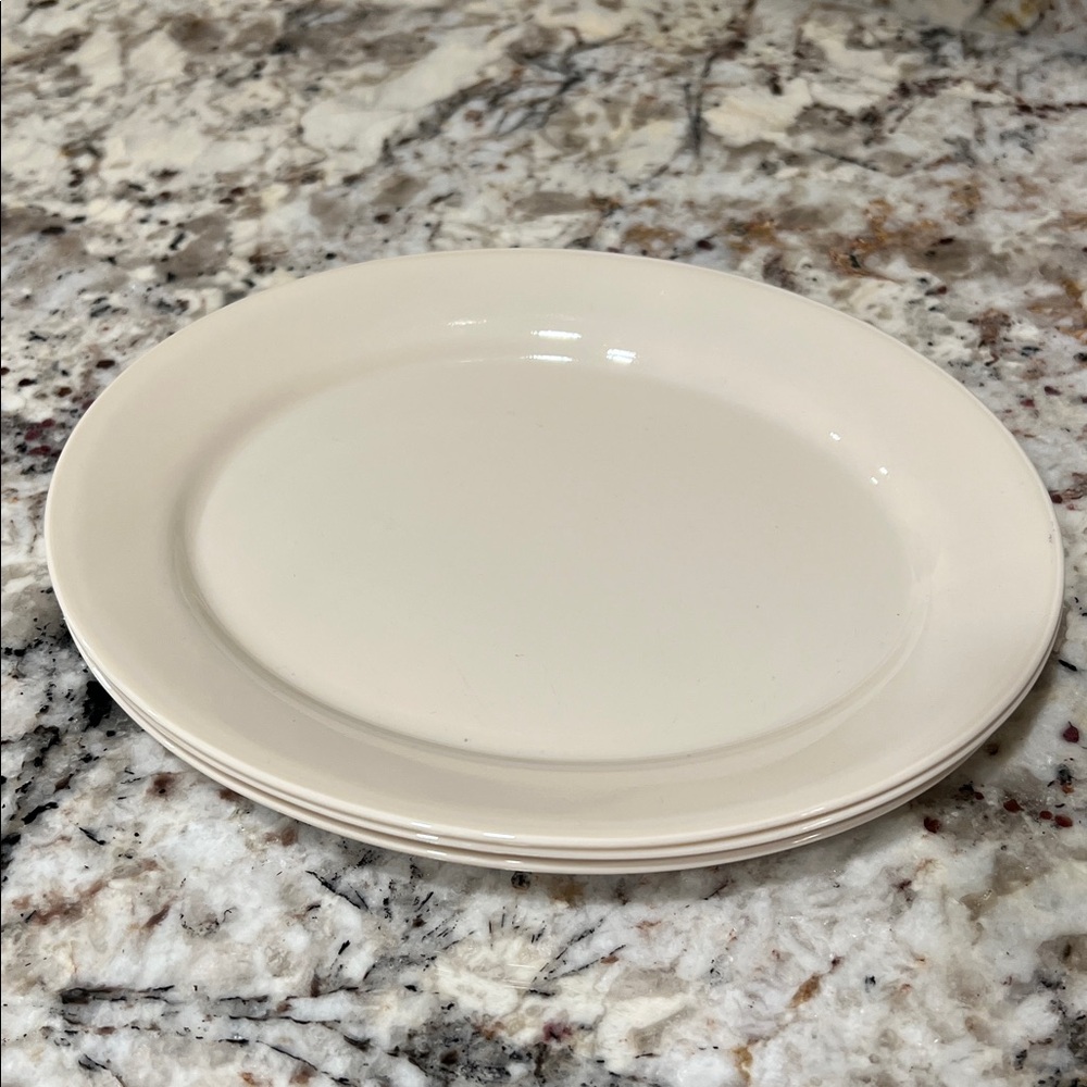 (6) 9.5” Corning COMCOR Oval Plates in Sandstone Beige